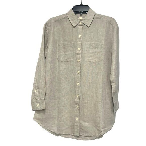 Style & Co Petite Linen Blend Boyfriend Tunic Shirt, Flex, PP - Picture 2 of 9